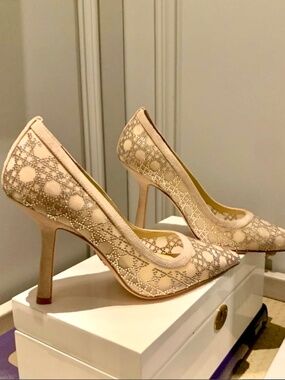 CHRISTIAN DIOR CAPTURE CANNAGE SUEDE CRYSTAL HEELS SHOES 39